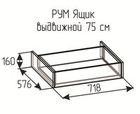 Ящик выдвижной Рум 750 Дуб сонома