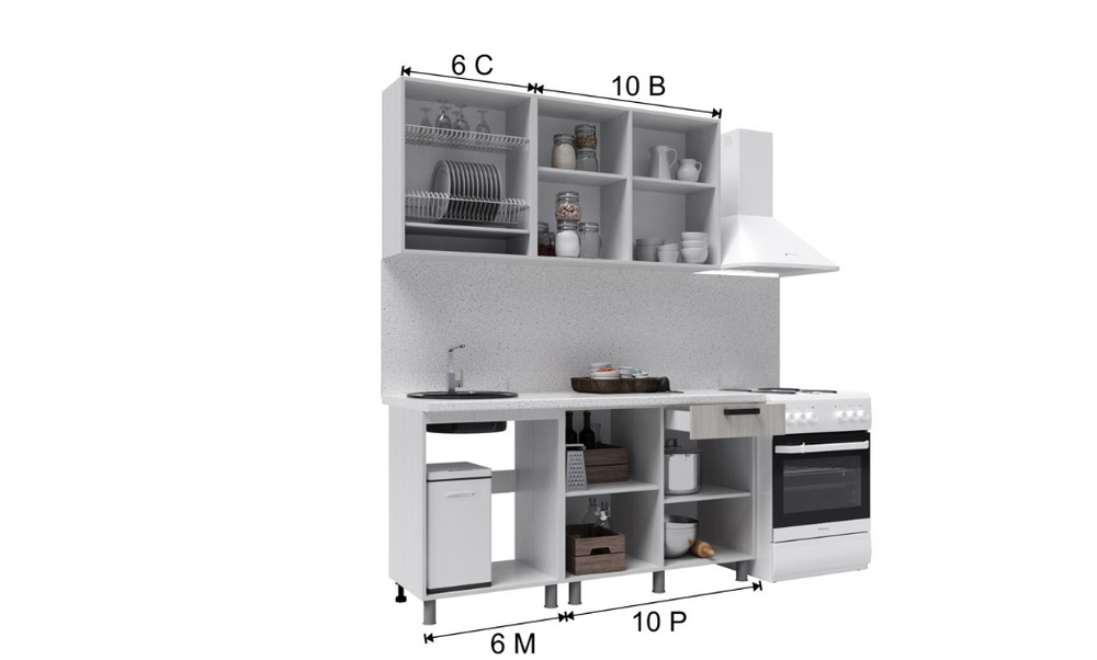 Кухня Версаль 1.6 Айвори/Васаби Готовое решение 26мм