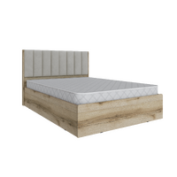 Мадрид Кровать 1.4 МД-2 с настил ДСП изголовье Волна Дуб делано